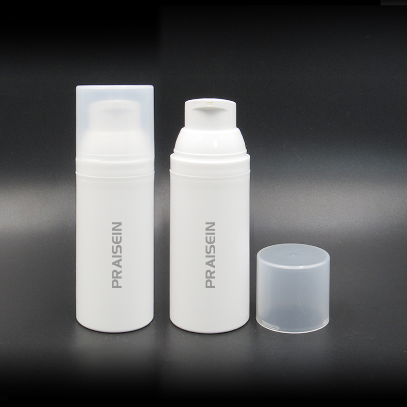 Supply wholesale containers plastic skin care lotion bottle with custom label 30ml 50ml 80ml empty round lotion pump bottle