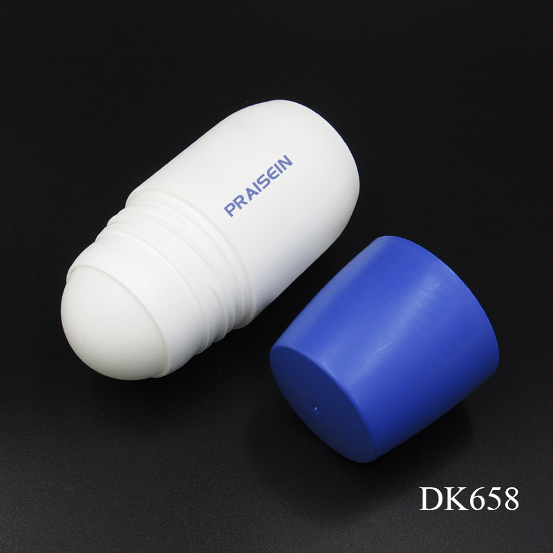 Wholesale 50ml empty plastic perfume roll on bottle white matte deodorant container