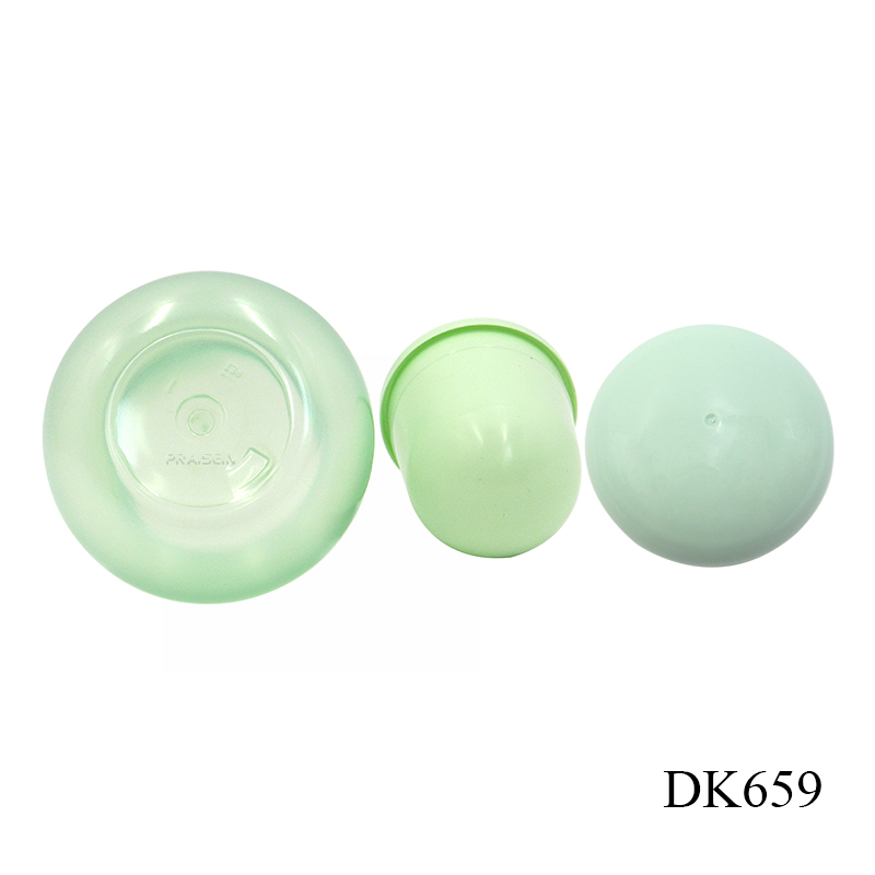 1.7oz 50g round PET plastic scrub cosmetic face cream jar with lid green wide mouth cream packaging bottle