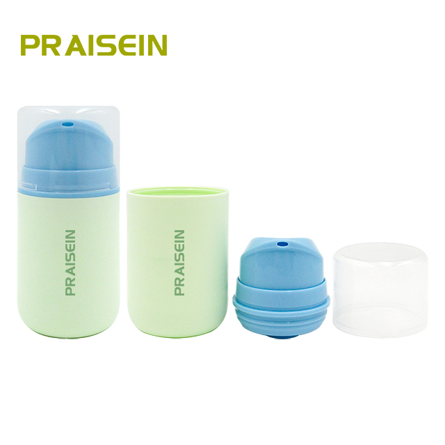 50ml Green airless plastic pump bottle round skin care lotion vacuum bottle baby face cream bottle