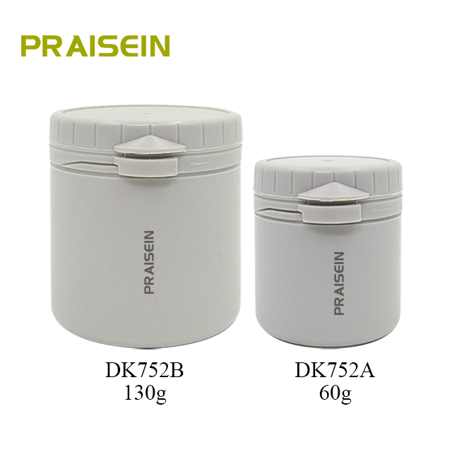 60g/130g sealed plastic jar round wide mouth powder container with lid, custom wholesale empty cosmetic jars