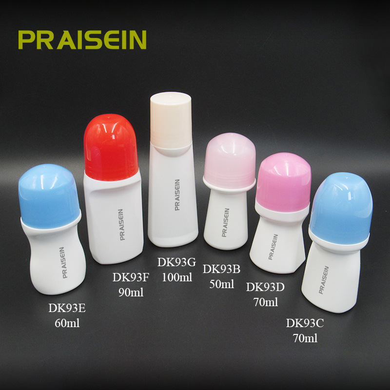 New essential oil perfume container 2oz 50ml 60ml 70ml 90ml 100ml HDPE plastic deodorant roll on bottle