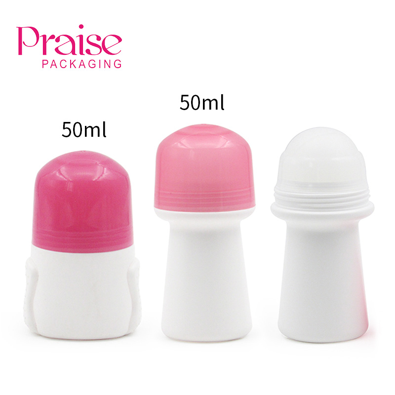 50ml plastic empty cosmetic deodorant roll on bottle