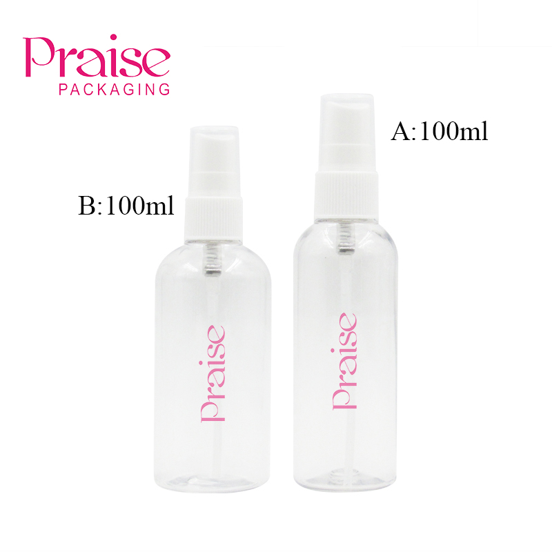 Portable empty PET cosmetic Water mist bottle 100ml alcohol disinfection spray bottle Press type plastic container