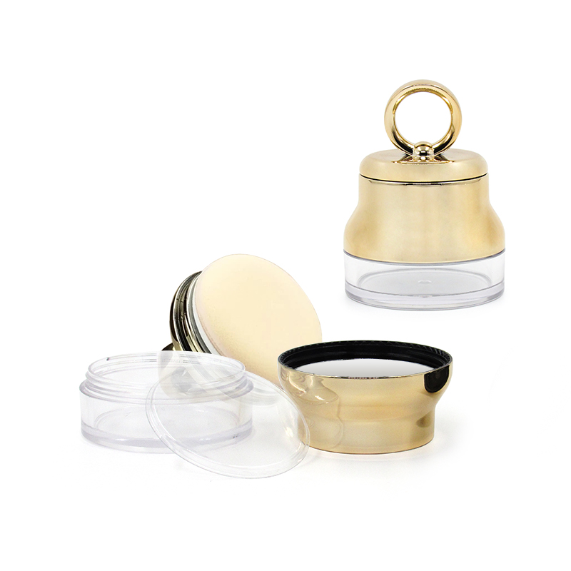 Newly designed luxury gold empty cosmetics air cushion BB cream case packaging, electric soft powder puff and mirror, ring lid