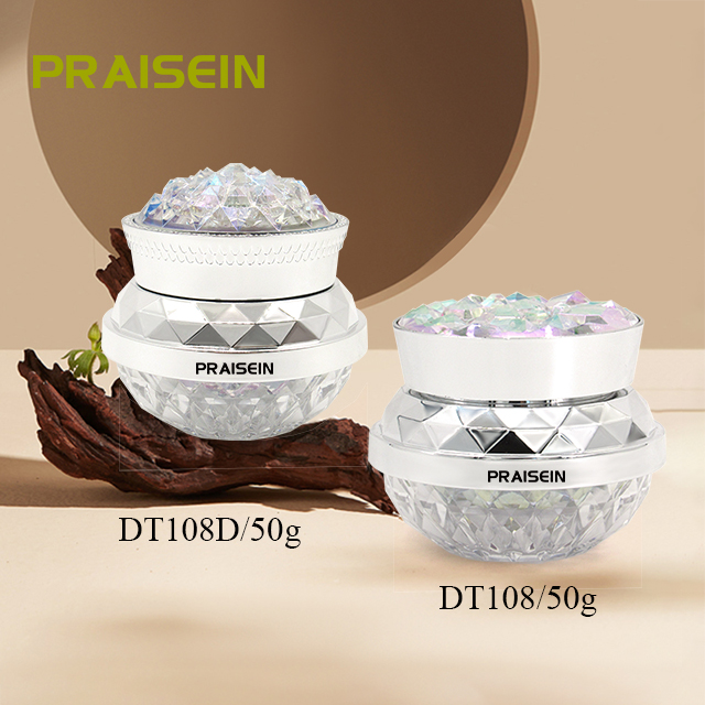 Custom silk screen 50g refillable cream cosmetics container Silver plastic empty face cream jar with screw lid