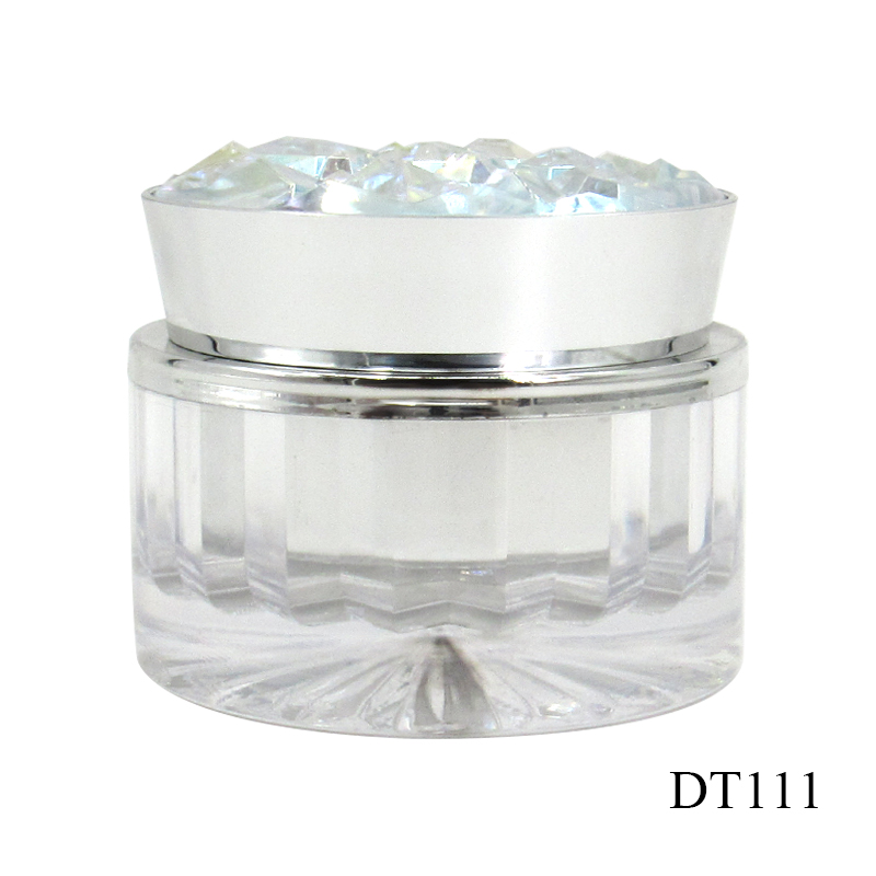 High-grade skin care packaging container wholesale 30g/50g round empty acrylic cream jar with diamond lid