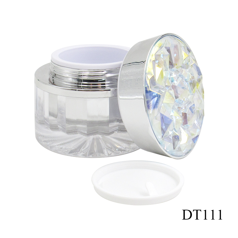 High-grade skin care packaging container wholesale 30g/50g round empty acrylic cream jar with diamond lid