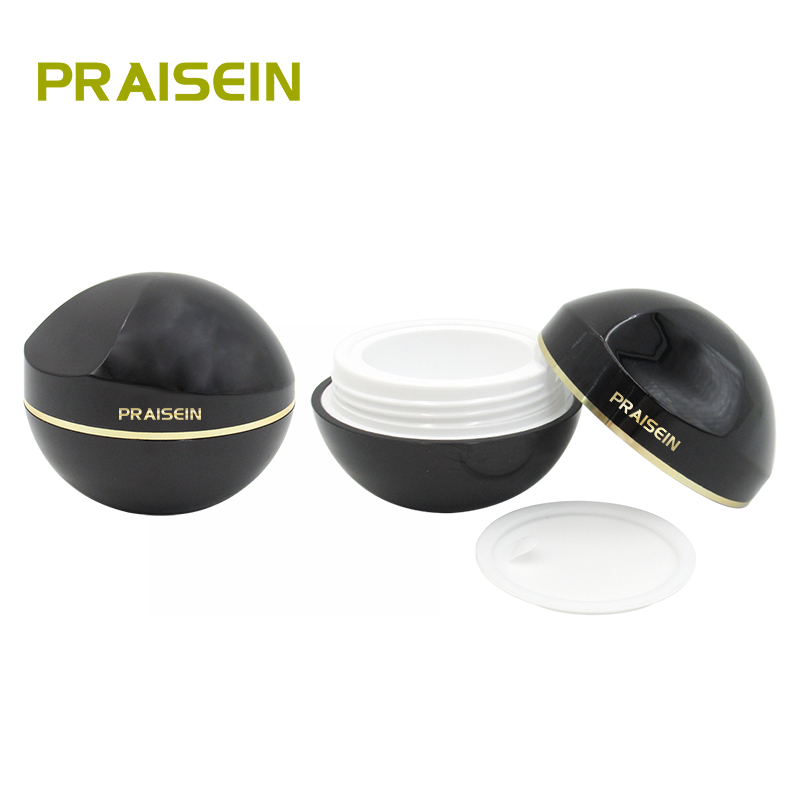 50g Empty round face cream jar plastic container with mirror black cosmetic packaging container cream jars