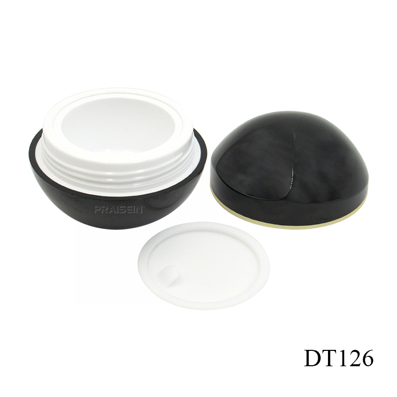 50g Empty round face cream jar plastic container with mirror black cosmetic packaging container cream jars