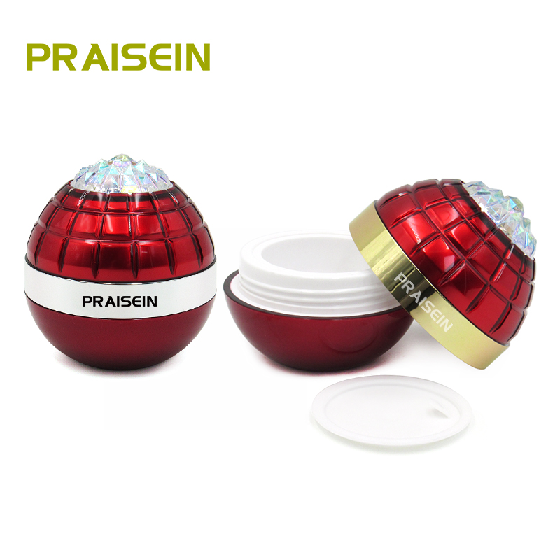 50g wide mouth face cream plastic packaging container own brand empty red cosmetic jar cream jar