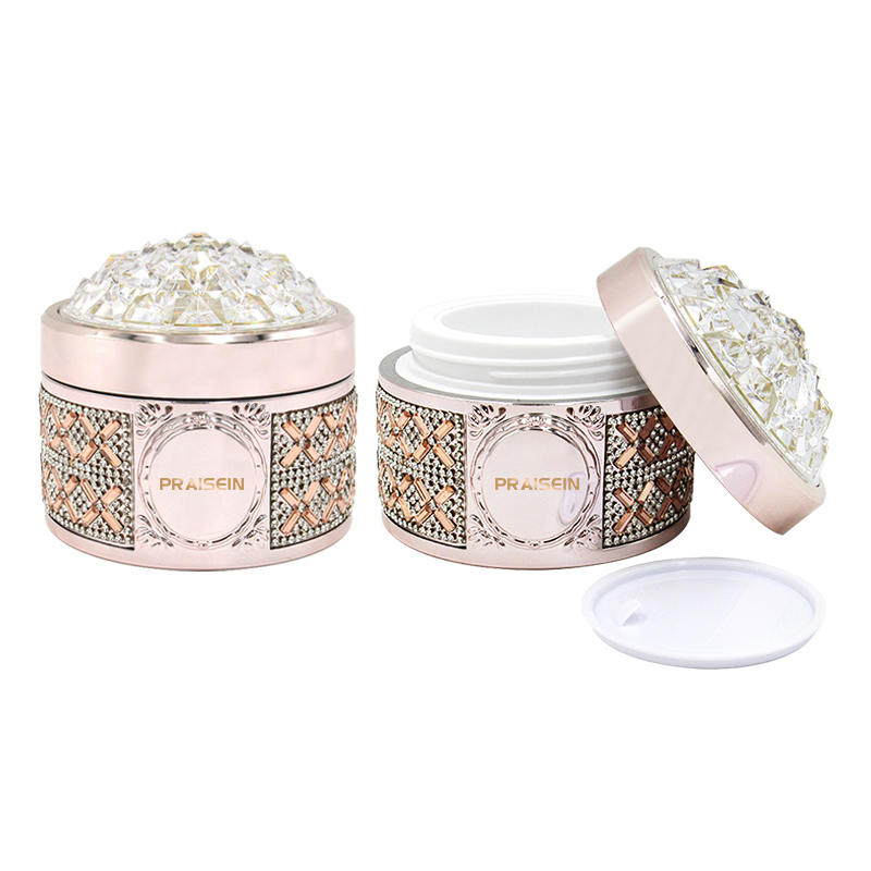 Custom logo printing 50g empty luxury face cream jar with lid round cosmetic plastic cream jar