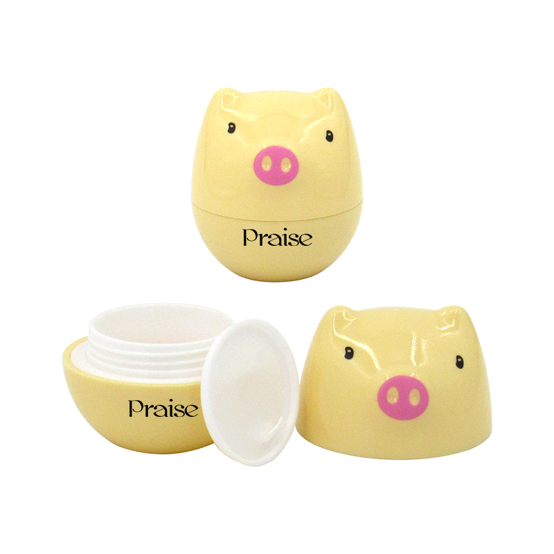 30ml/50ml/80ml cute piglet shape empty plastic cream container, round wide mouth children's face cream jar skin care packaging