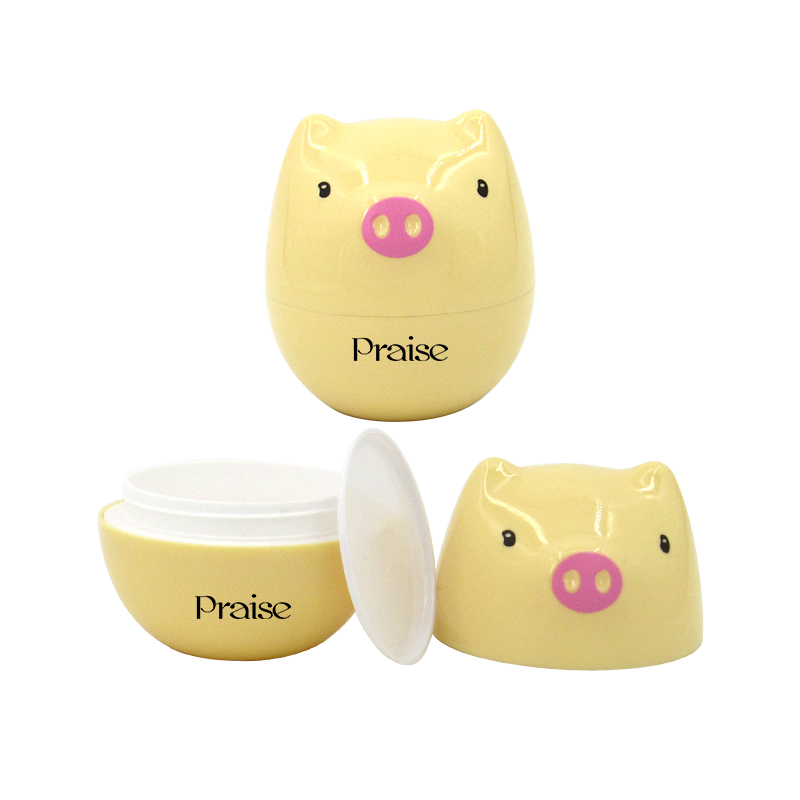 30ml/50ml/80ml cute piglet shape empty plastic cream container, round wide mouth children's face cream jar skin care packaging