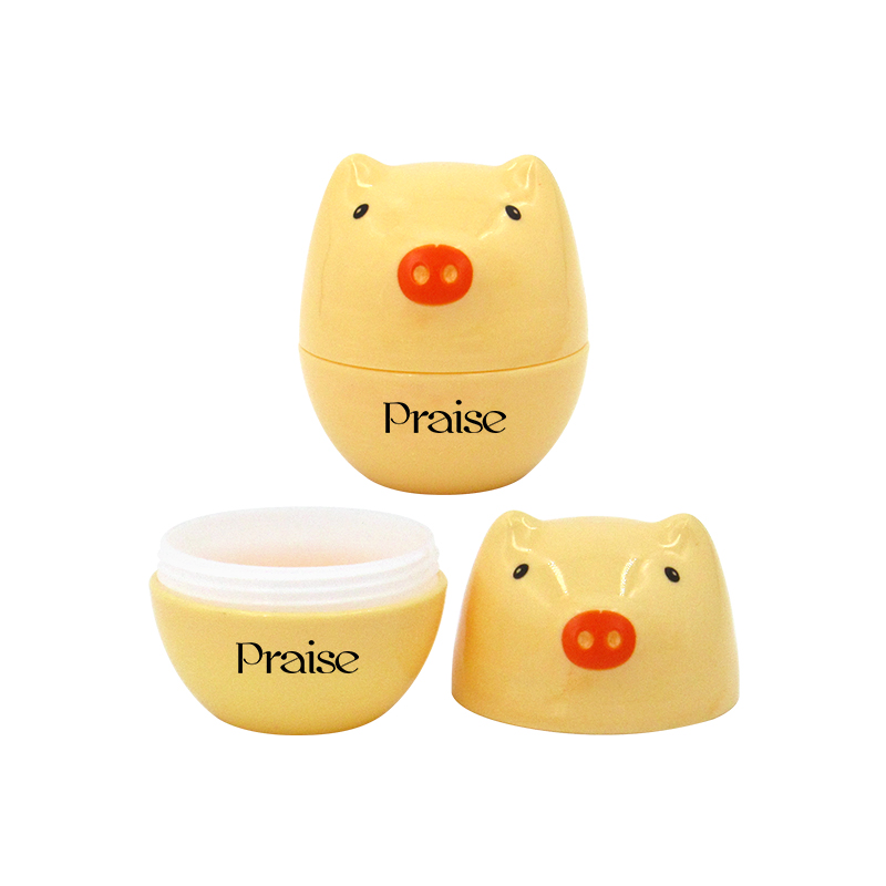 30ml/50ml/80ml cute piglet shape empty plastic cream container, round wide mouth children's face cream jar skin care packaging