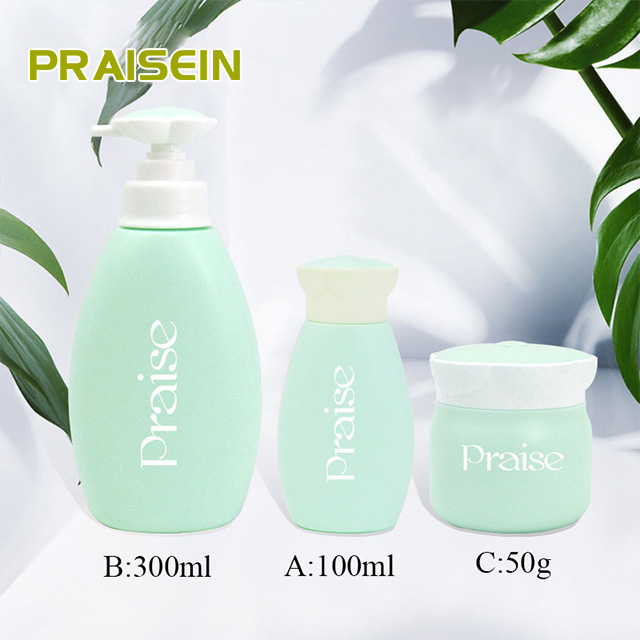 New skin care packaging bottle set sales with plastic pump body lotion bottle, round double wall empty face cream jar