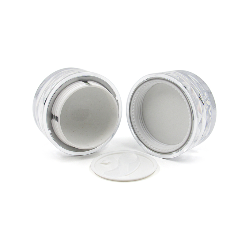 50g round acrylic cream container empty face cream jar with inner pads and cream spoons,for cosmetic/skin care packaging