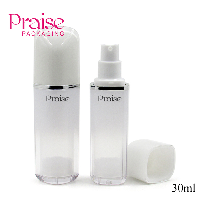 Custom empty pump bottle, 30ml vacuum press type plastic container, suitable for lotion, isolation cream, liquid foundation