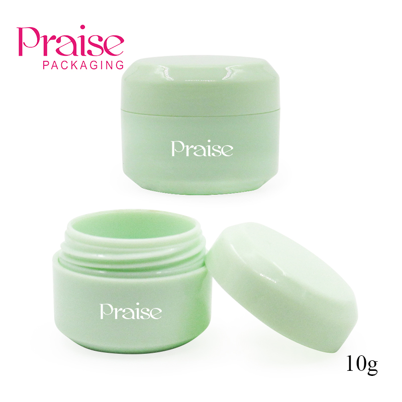 10g portable round cosmetic cream sample empty jar packaging, plastic ointment container with screw cap