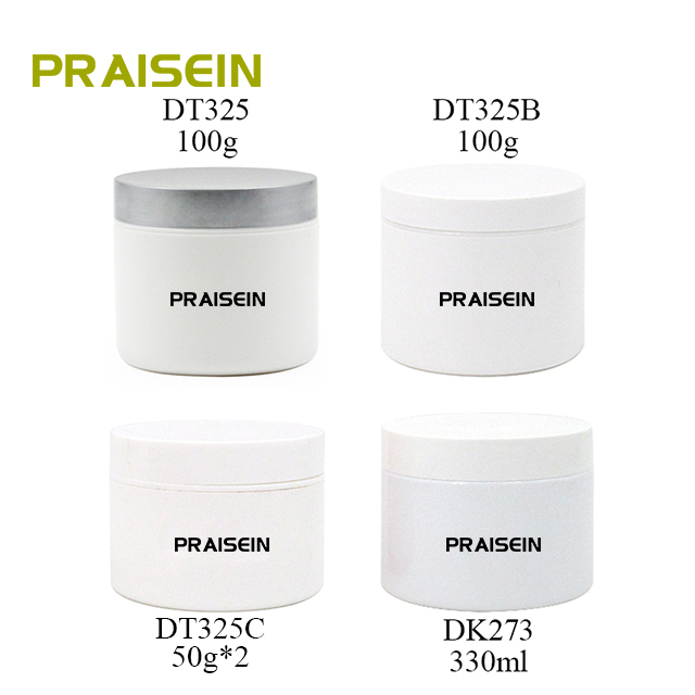 Factory direct 100g/330ml round PP plastic wide-mouth face cream container packaging, white skin care jar with lid private label