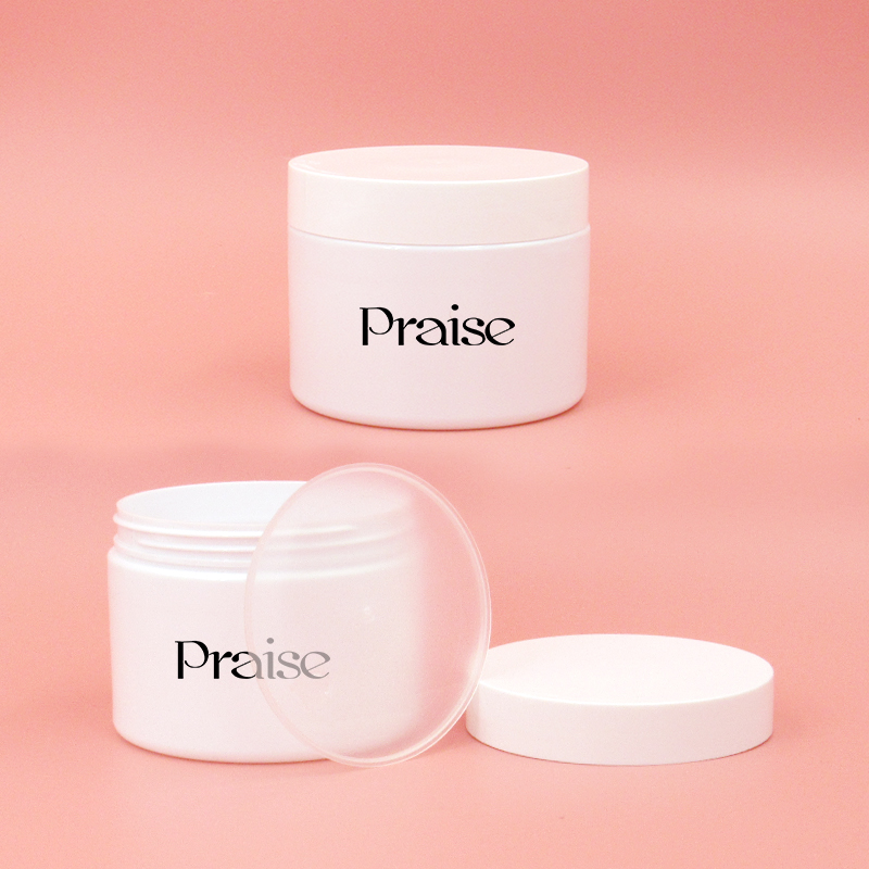 Factory direct 100g/330ml round PP plastic wide-mouth face cream container packaging, white skin care jar with lid private label