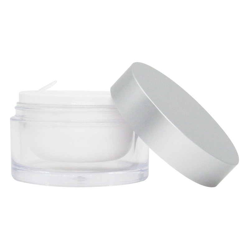 Customizable craft round cosmetic empty jar,50g Acrylic double wall face cream/moisturizing cream container package free samples