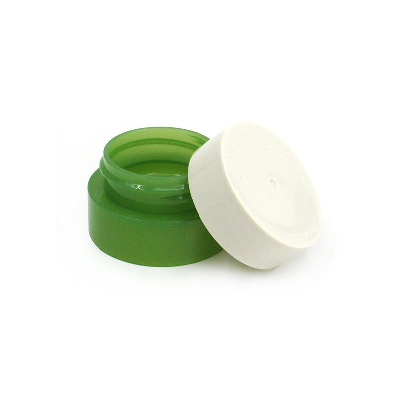 Green plastic small empty jar 8g portable round shape face cream sample jars, cosmetic cream container manufacturers wholesale