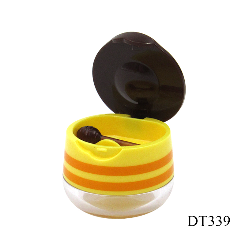 Honey lip mask jar custom label round plastic empty clear lip balm container for cosmetic packaging