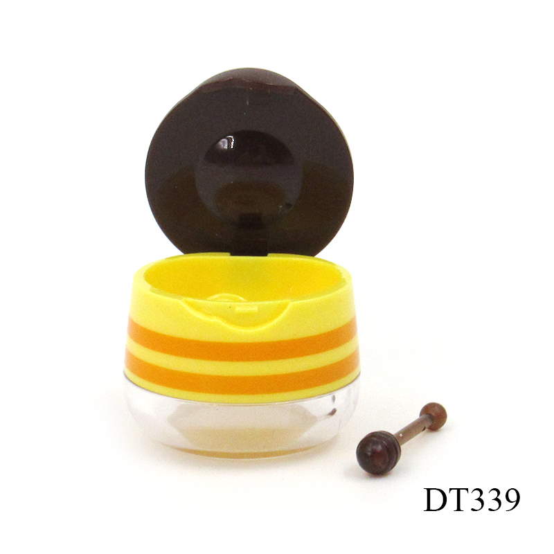 Honey lip mask jar custom label round plastic empty clear lip balm container for cosmetic packaging