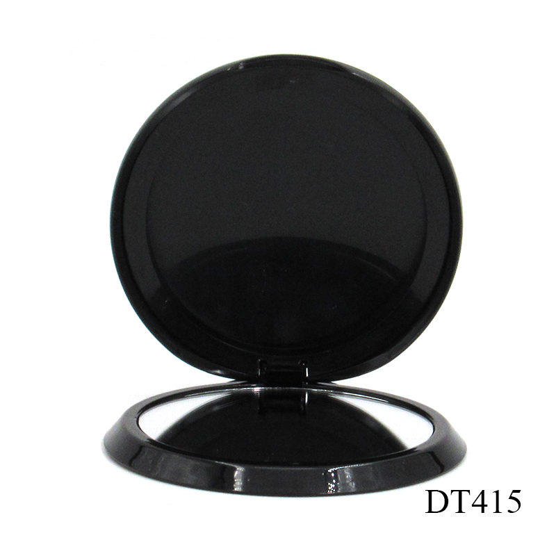 Manufacturer production empty round magnetic adsorption powder compact case cosmetic packaging plastic clamshell blush container