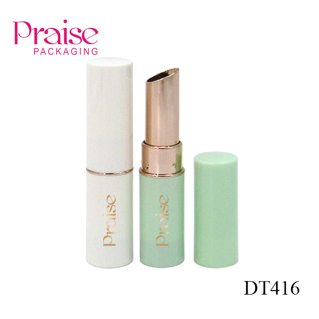 Wholesale new plastic cosmetics lip balm containers, round smooth empty lipstick tube support to take samples