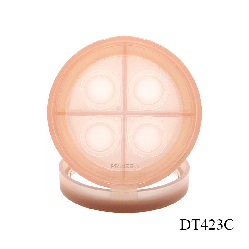 New 8g empty round plastic flip cosmetic loose powder container with sifter 4-color plastic loose powder packaging