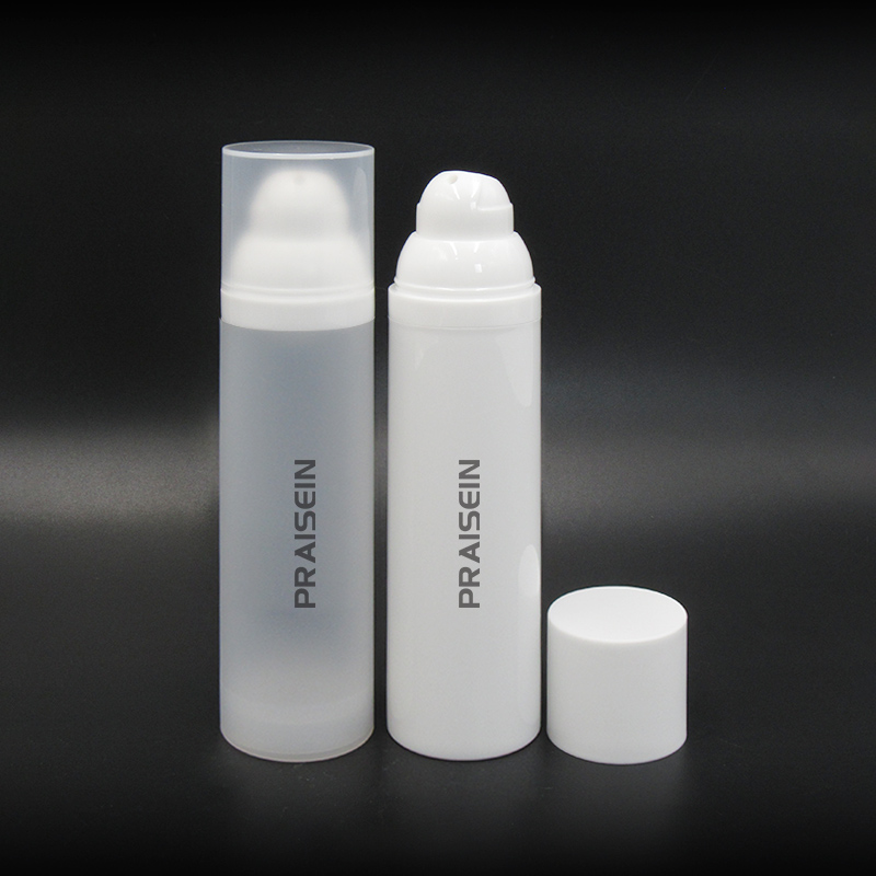 Custom empty transparent skin care essence pump bottle Plastic refillable airless lotion bottle 30ml 50ml 80ml