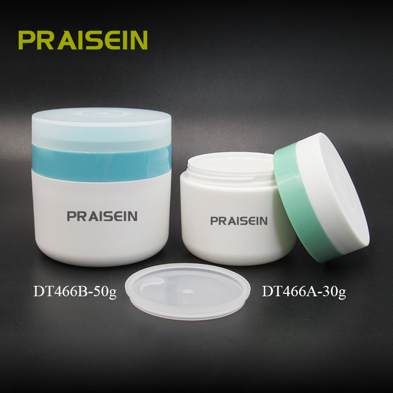 Eco friendly 30g 50g matte white wide mouth cosmetic jar empty plastic container for cream