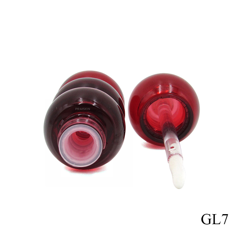 New rock sugar gourd shape lip gloss tube bottle 1.8g red plastic empty cosmetic lip gloss tube with brush