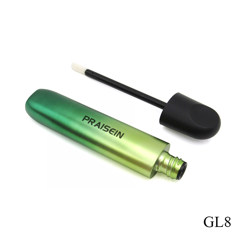 Gradient green lip gloss tube wholesale plastic packaging container 2ml flat lip gloss wand tube