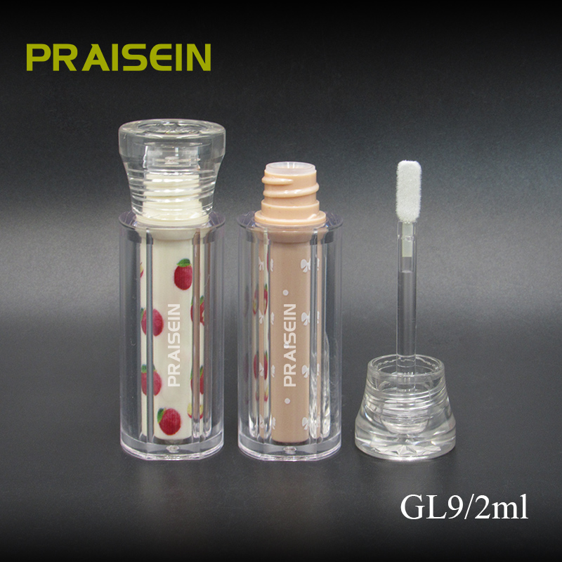 Custom 3D printed pattern cute lip gloss tube clear plastic lip gloss packaging tube 2ml