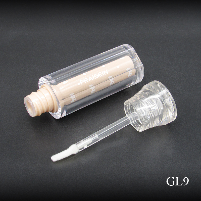 Custom 3D printed pattern cute lip gloss tube clear plastic lip gloss packaging tube 2ml