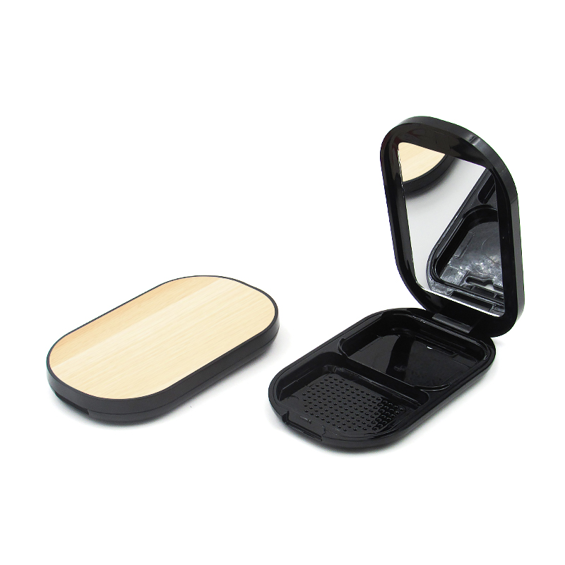 Empty plastic compact cosmetic packaging, compact powder case