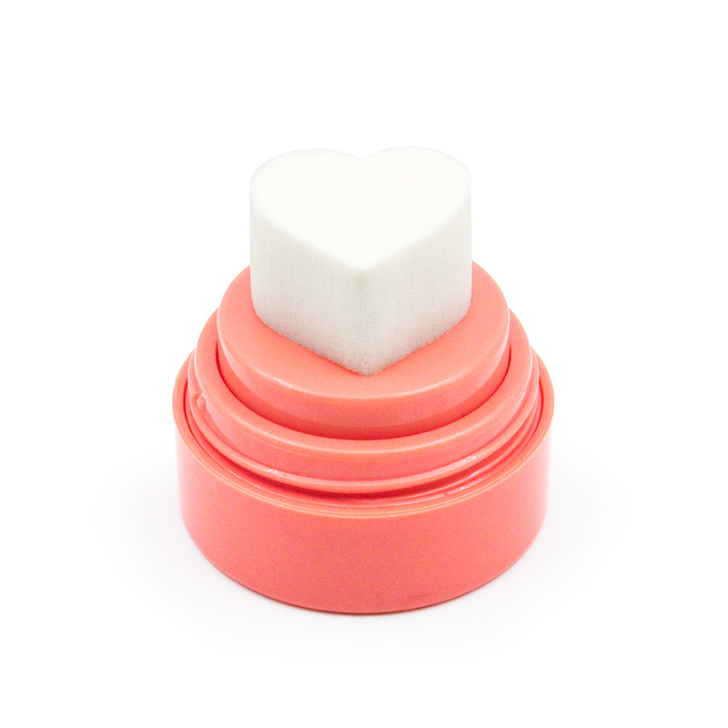 Hot selling Pink cute heart-shaped plastic makeup empty Cheeky Stamp Blendable Air cushion seal Blush case container packaging