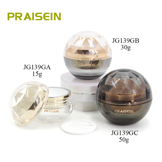 15g 30g 50g Facial cosmetic packaging container custom empty transparent round plastic cream jar with lid