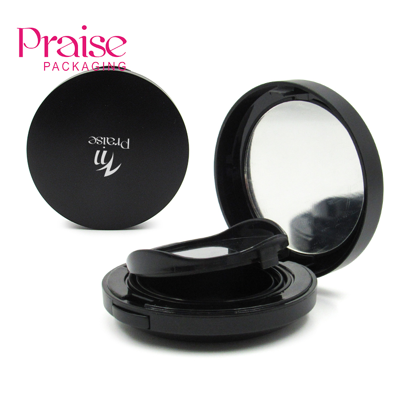 Makeup Black Round Plastic ABS Air Cushion Foundation BB CC Empty Case Container Manufacturer Customized Cosmetic Packaging