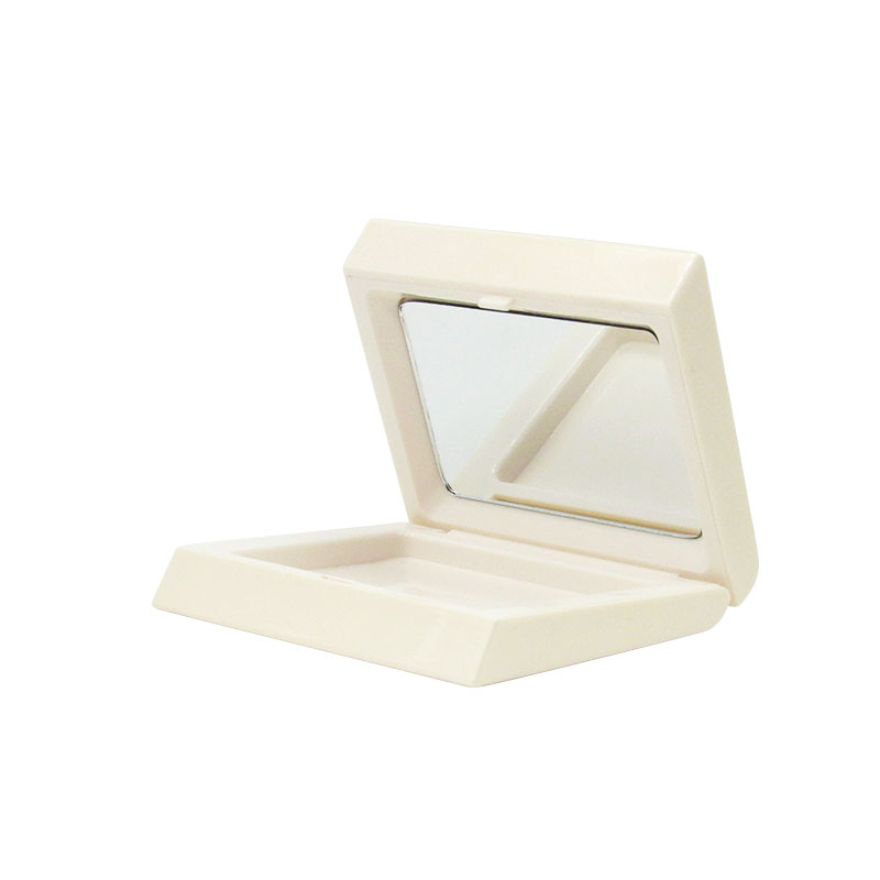 Free sample High-end empty plastic compact packaging case square cosmetic powder containers with mirrors for sale