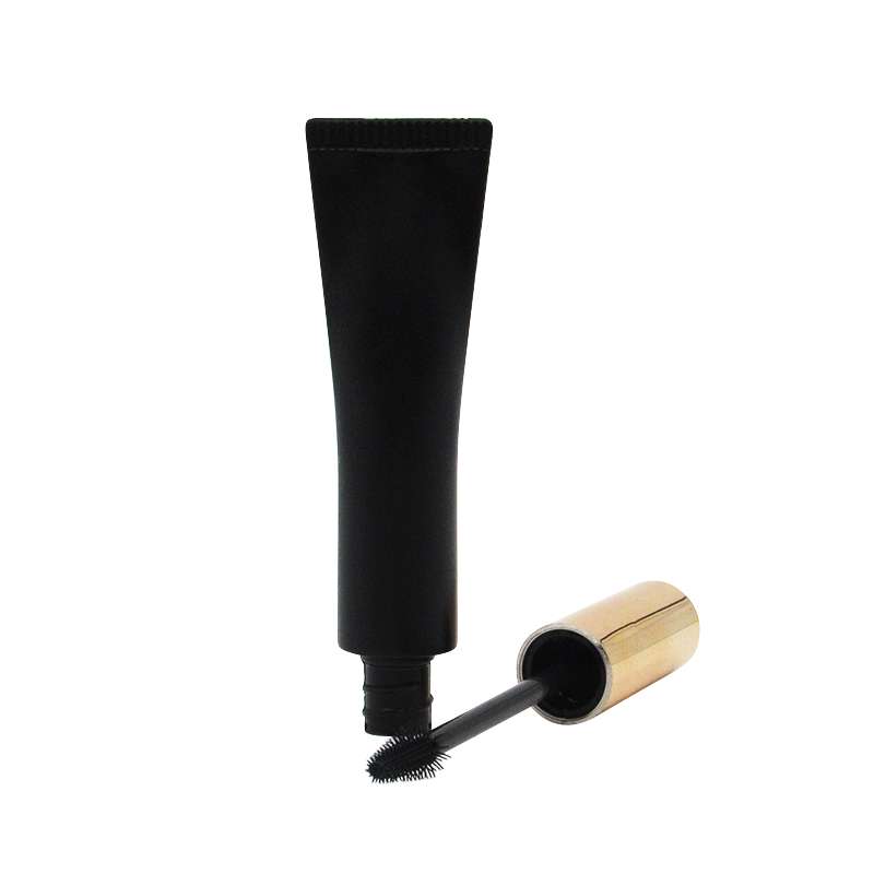 OEM factory customized 10g black mascara tube packing material with silicone brush head plastic cosmetics empty tube