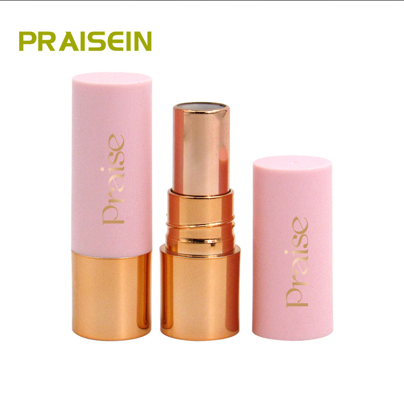 Factory sells cosmetics packaging, round plastic empty lipstick container tube with spiral lid custom logo