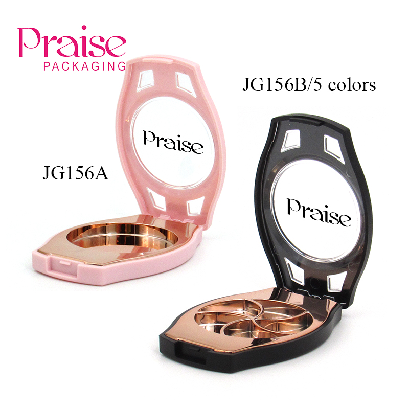 Produces plastic cosmetic packaging, empty monochrome blush powder case, 5 color eye shadow palette customized private label