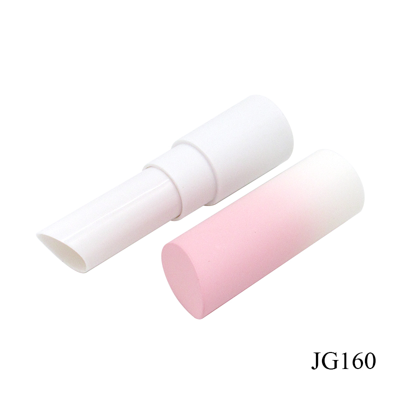 Factory price cosmetics packaging, gradient round lipstick tube custom private label plastic inclined cover lipstick casing