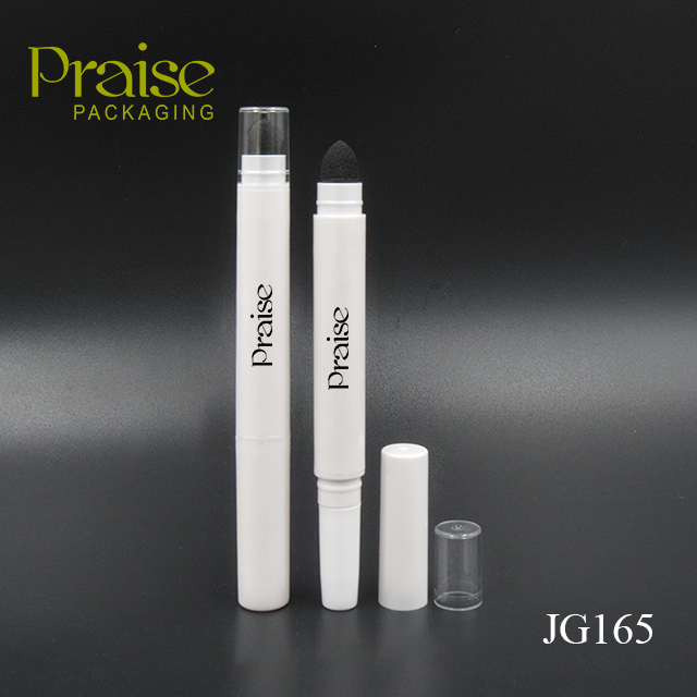 Double head design empty cosmetics highlight stick container, wholesale round plastic concealer tube packaging