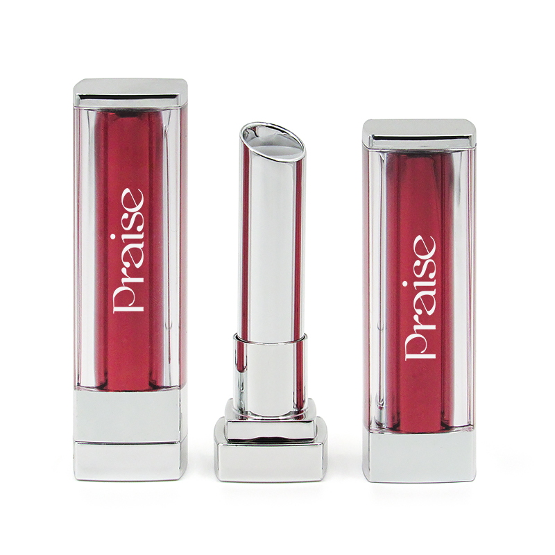 Hot selling wholesale Custom cosmetic square lipstick empty tube container, Clear cover, High quality plastic makeup packaging