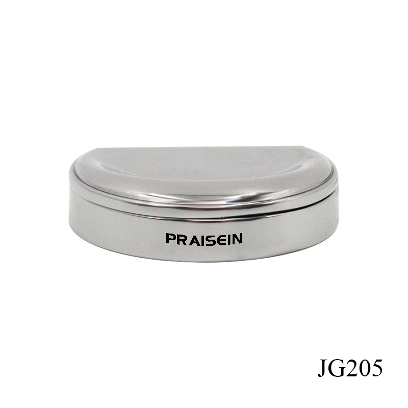 Silver metallic eye shadow case with swivel lid refillable zinc alloy solid deodorant container case custom packaging